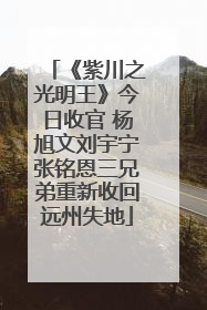 《紫川之光明王》今日收官 杨旭文刘宇宁张铭恩三兄弟重新收回远州失地