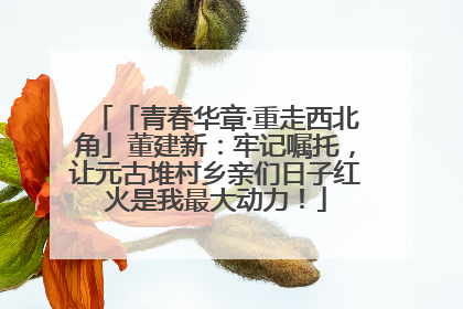 「青春华章·重走西北角」董建新：牢记嘱托，让元古堆村乡亲们日子红火是我最大动力！