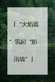 “火焰蓝”筑起“防汛墙”
