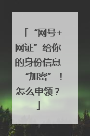 “网号+网证”给你的身份信息“加密”！怎么申领？