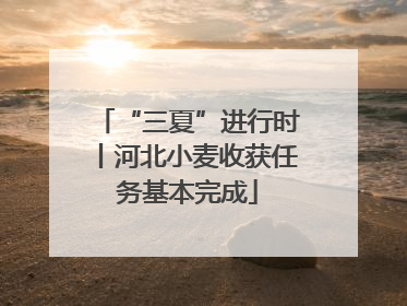 “三夏”进行时丨河北小麦收获任务基本完成