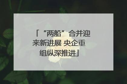 “两船”合并迎来新进展 央企重组纵深推进