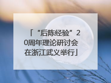 “后陈经验”20周年理论研讨会在浙江武义举行