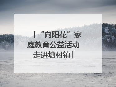 “向阳花”家庭教育公益活动走进塘村镇
