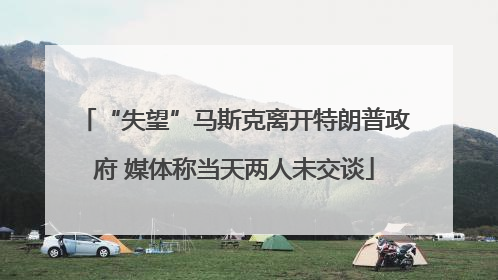 “失望”马斯克离开特朗普政府 媒体称当天两人未交谈