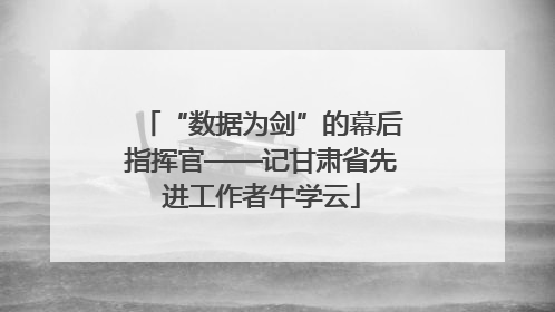 “数据为剑”的幕后指挥官——记甘肃省先进工作者牛学云