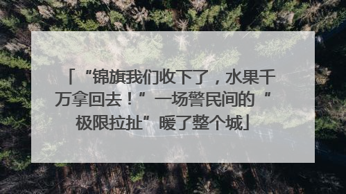 “锦旗我们收下了，水果千万拿回去！”一场警民间的“极限拉扯”暖了整个城