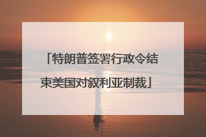 特朗普签署行政令结束美国对叙利亚制裁