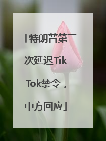 特朗普第三次延迟TikTok禁令，中方回应
