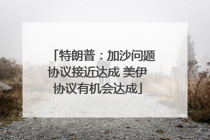 特朗普：加沙问题协议接近达成 美伊协议有机会达成
