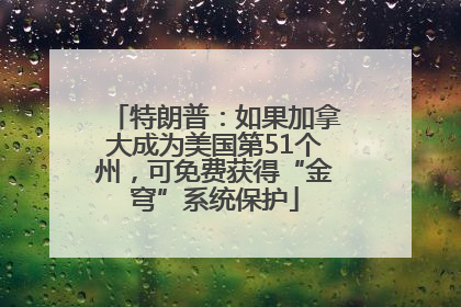 特朗普：如果加拿大成为美国第51个州，可免费获得“金穹”系统保护