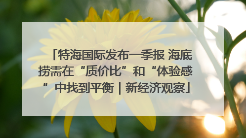 特海国际发布一季报 海底捞需在“质价比”和“体验感”中找到平衡｜新经济观察