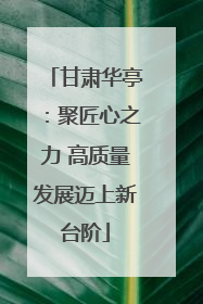 甘肃华亭：聚匠心之力 高质量发展迈上新台阶