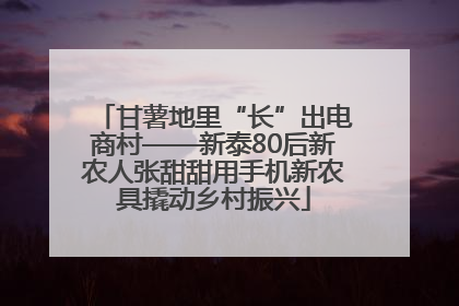 甘薯地里“长”出电商村——新泰80后新农人张甜甜用手机新农具撬动乡村振兴