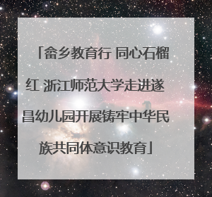 畲乡教育行 同心石榴红 浙江师范大学走进遂昌幼儿园开展铸牢中华民族共同体意识教育