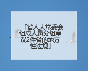 省人大常委会组成人员分组审议2件省的地方性法规
