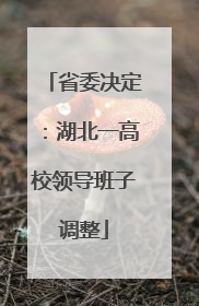 省委决定：湖北一高校领导班子调整
