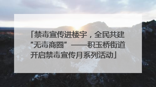 禁毒宣传进楼宇,全民共建“无毒商圈”——积玉桥街道开启禁毒宣传月系列活动