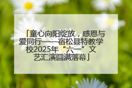 童心向阳绽放，感恩与爱同行——宿松县特教学校2025年“六一”文艺汇演圆满落幕