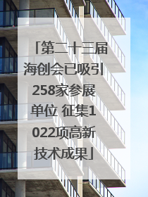 第二十三届海创会已吸引258家参展单位 征集1022项高新技术成果