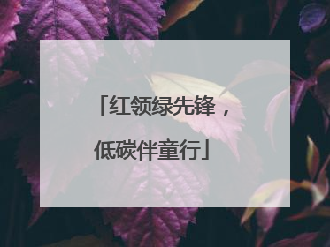 红领绿先锋，低碳伴童行