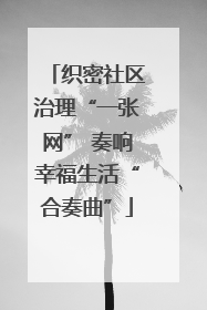 织密社区治理“一张网” 奏响幸福生活“合奏曲”