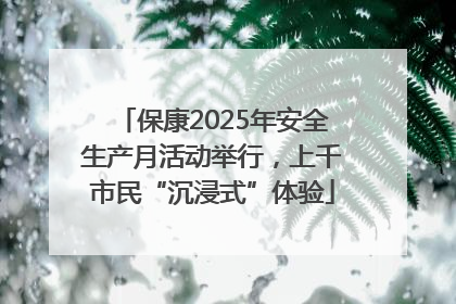 保康2025年安全生产月活动举行，上千市民“沉浸式”体验