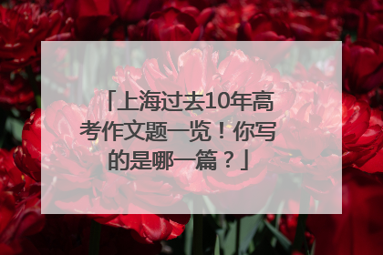 上海过去10年高考作文题一览！你写的是哪一篇？