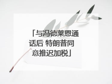 与冯德莱恩通话后 特朗普同意推迟加税