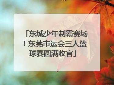 东城少年制霸赛场！东莞市运会三人篮球赛圆满收官