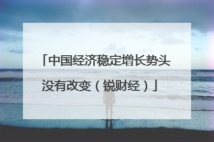 中国经济稳定增长势头没有改变（锐财经）