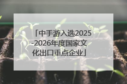 中手游入选2025-2026年度国家文化出口重点企业