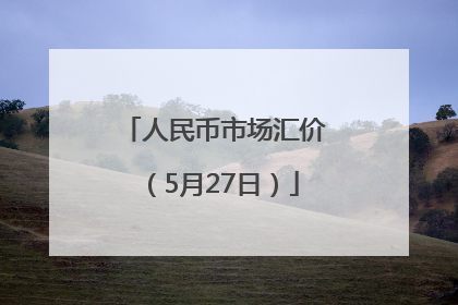 人民币市场汇价（5月27日）