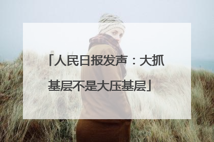 人民日报发声：大抓基层不是大压基层