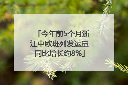 今年前5个月浙江中欧班列发运量同比增长约8%