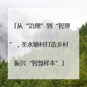从“治理”到“智理”，圣水塘村打造乡村振兴“智慧样本”