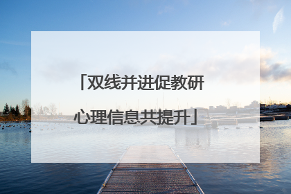 双线并进促教研 心理信息共提升