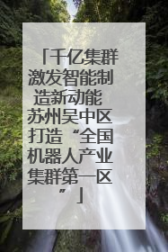 千亿集群激发智能制造新动能 苏州吴中区打造“全国机器人产业集群第一区”