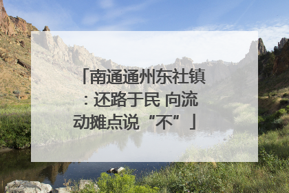 南通通州东社镇：还路于民 向流动摊点说“不”