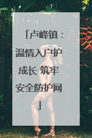 卢峰镇：温情入户护成长 筑牢安全防护网