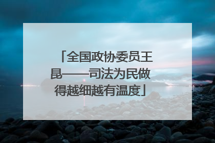 全国政协委员王昆——司法为民做得越细越有温度