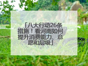 八大行动26条措施！看河南如何提升消费能力、意愿和层级