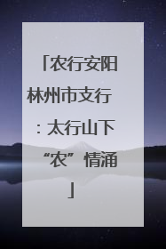 农行安阳林州市支行：太行山下“农”情涌