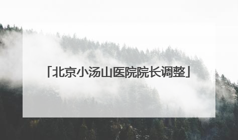 北京小汤山医院院长调整