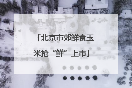 北京市郊鲜食玉米抢“鲜”上市