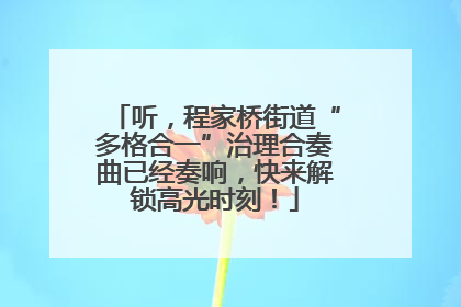 听，程家桥街道“多格合一”治理合奏曲已经奏响，快来解锁高光时刻！