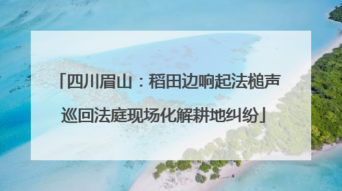 四川眉山：稻田边响起法槌声 巡回法庭现场化解耕地纠纷
