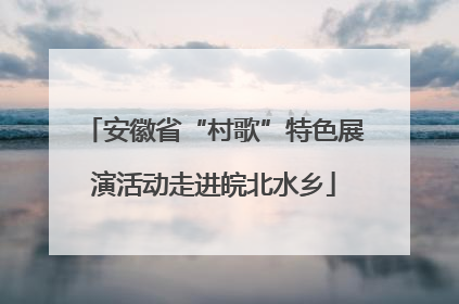 安徽省“村歌”特色展演活动走进皖北水乡