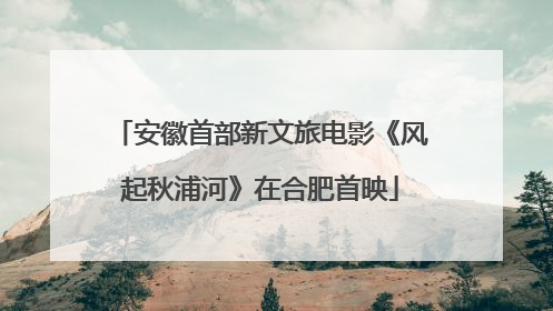 安徽首部新文旅电影《风起秋浦河》在合肥首映