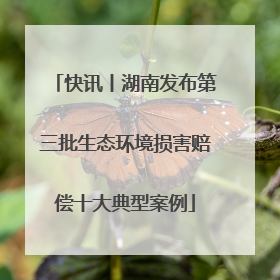 快讯丨湖南发布第三批生态环境损害赔偿十大典型案例
